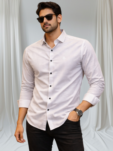 Premium Quality China  Shirt - White